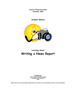 Writing a News Report Student Edition Learning About