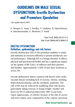 GUIDELINES ON MALE SEXUAL DYSFUNCTION: Erectile Dysfunction and Premature Ejaculation