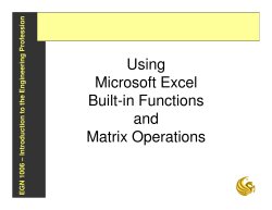 Using Microsoft Excel Built-in Functions and