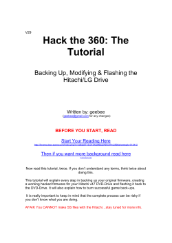 Hack the 360: The Tutorial  Backing Up, Modifying &amp; Flashing the