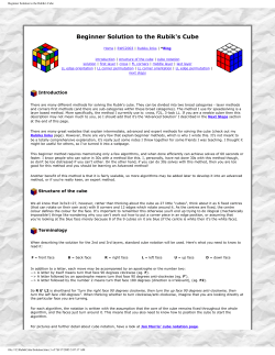 Beginner Solution to the Rubik's Cube