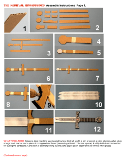 THE MEDIEVAL BROADSWORD  Assembly Instructions  Page 1.