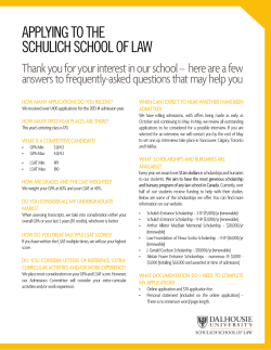 APPLYING TO THE SCHULICH SCHOOL OF LAW