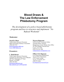 Blood Draws &amp; The Law Enforcement Phlebotomy Program