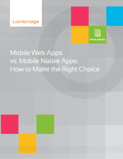 Mobile Web Apps vs. Mobile Native Apps: white papers