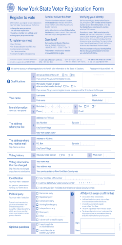 New York State Voter Registration Form Register to vote Verifying your identity