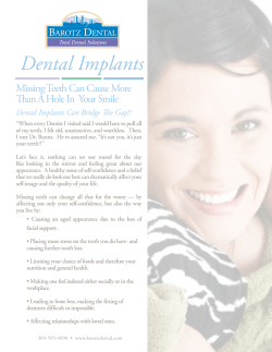 Dental Missing Teeth Can Cause More Dental Implants Can Bridge The Gap!!