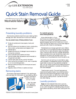 Quick Stain Removal  uide G Quick Stain Removal Guide