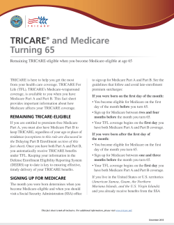 TRICARE and Medicare Turning 65