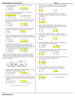 Physics Samples: Q3 Exam Part A Name ____________________