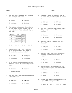 Work &amp; Energy review sheet Name: Date: 1.