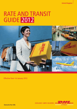 RATE AND TRANSIT GUIDE 2012 Effective from 1st January 2012