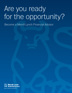 Are you ready for the opportunity? Become a Merrill Lynch Financial Advisor