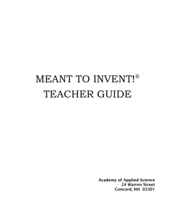 MEANT TO INVENT! TEACHER GUIDE ®