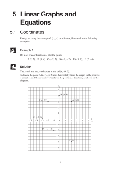 5 Linear Graphs and Equations 5.1 Coordinates Example 1