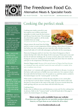 Cooking the perfect steak Cuisson Guide