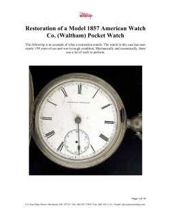 Restoration of a Model 1857 American Watch Co. (Waltham) Pocket Watch