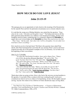 HOW MUCH DO YOU LOVE JESUS? John 21:15-19