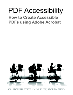 PDF Accessibility How to Create Accessible PDFs using Adobe Acrobat
