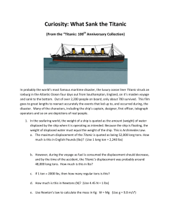 Curiosity: What Sank the Titanic (From the “Titanic: 100 Anniversary Collection)