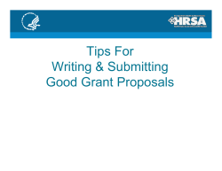 Tips For Writing &amp; Submitting Good Grant Proposals
