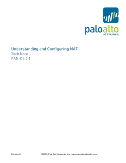 Understanding and Configuring NAT Tech Note PAN-OS 4.1