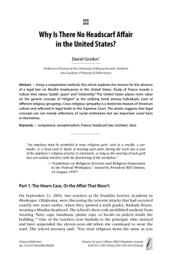 Why Is There No Headscarf Aff air in the United States? &bull;&bull;&bull;