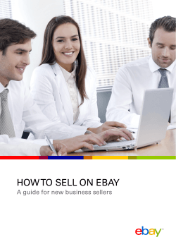 HOW TO SELL ON EBAY A guide for new business sellers