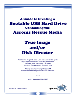 Bootable USB Hard Drive Acronis Rescue Media True Image and/or