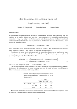 How to calculate the McNemar mid-p test (Supplementary materials) Morten W. Fagerland
