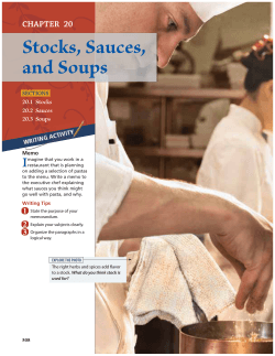 Stocks, Sauces, and Soups I CHAPTER 20
