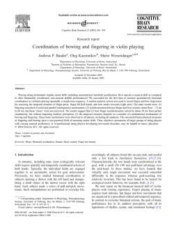 Coordination of bowing and fingering in violin playing * Andreas P. Baader