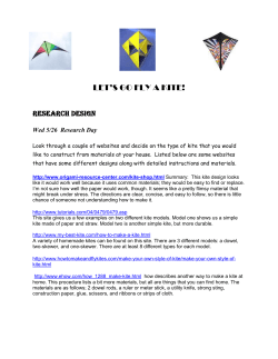 LET’S GO FLY A KITE! RESEARCH DESIGN Wed 5/26  Research Day