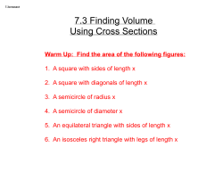 7.3 Finding Volume Using Cross Sections