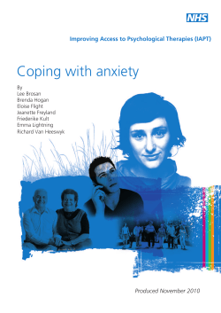 Coping with anxiety n Improving Access to Psychological Therapies (IAPT)