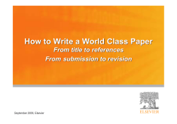 Write a World Class Paper