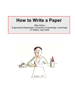 How to Write a Paper Mike Ashby 6