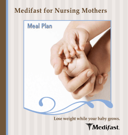 Medifast for Nursing Mothers Meal Plan Lose weight while your baby grows.