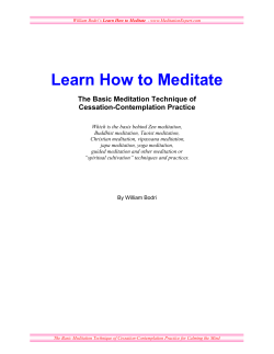 Learn How to Meditate  The Basic Meditation Technique of Cessation-Contemplation Practice