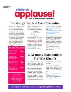Pittsburgh To Host Arts Convention