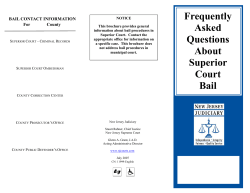 Frequently Asked Questions BAIL CONTACT INFORMATION