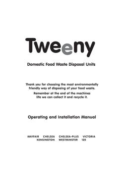 Twe ny e Domestic Food Waste Disposal Units
