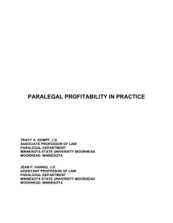 PARALEGAL PROFITABILITY IN PRACTICE