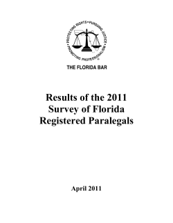 Results of the 2011 Survey of Florida Registered Paralegals