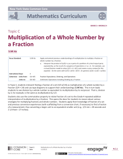 Multiplication of a Whole Number by a Fraction Mathematics Curriculum 5