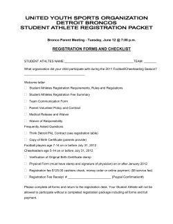 REGISTRATION FORMS AND CHECKLIST