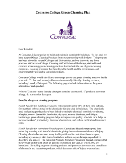 Converse College Green Cleaning Plan