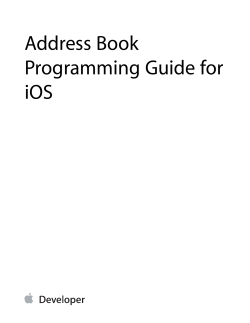 Address Book Programming Guide for iOS