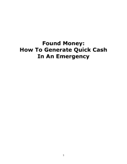 Found Money: How To Generate Quick Cash In An Emergency
