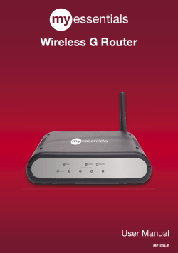 Wireless G Router User Manual ME1004-R